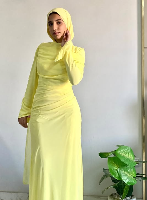 Butter Yellow Chiffon Dress