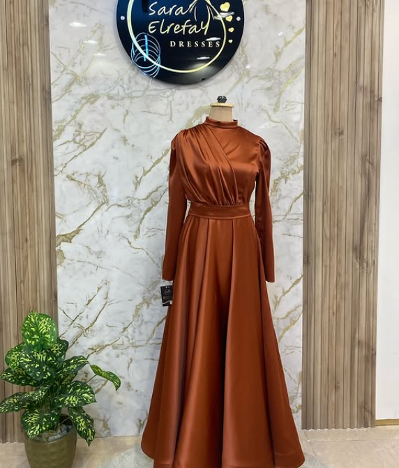 Copper-Color Satin dress