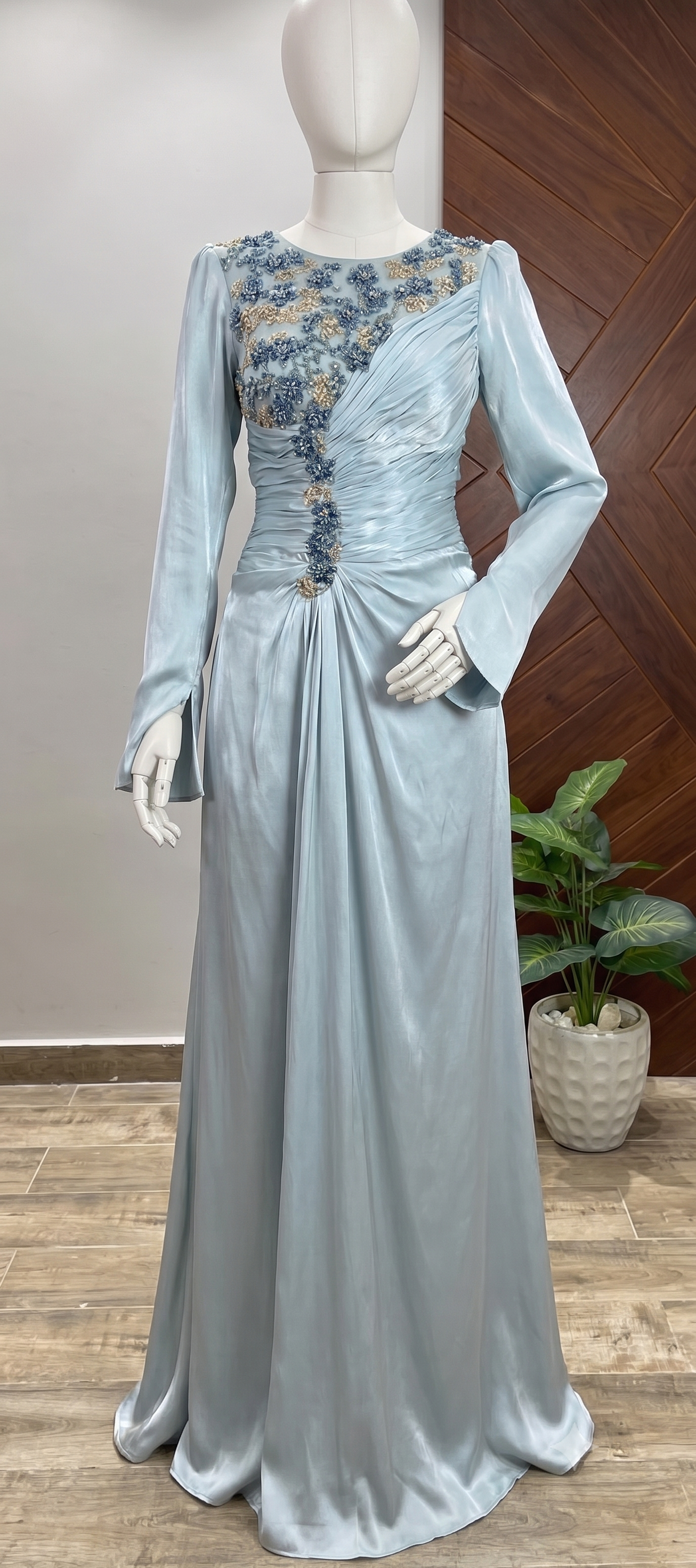 Turquoise Crinckle / Handmade dress